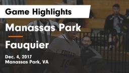 Manassas Park vs Fauquier  Game Highlights - Dec. 4, 2017