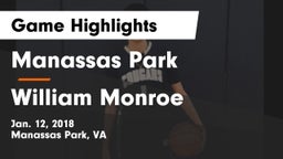 Manassas Park vs William Monroe  Game Highlights - Jan. 12, 2018