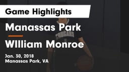 Manassas Park vs WIlliam Monroe  Game Highlights - Jan. 30, 2018