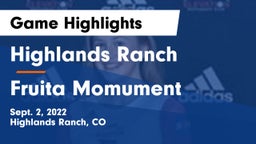 Highlands Ranch  vs Fruita Momument Game Highlights - Sept. 2, 2022