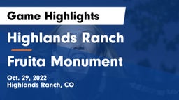 Highlands Ranch  vs Fruita Monument  Game Highlights - Oct. 29, 2022