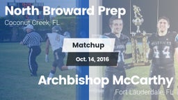 Matchup: North Broward Prep vs. Archbishop McCarthy  2016