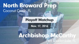 Matchup: North Broward Prep vs. Archbishop McCarthy  2016