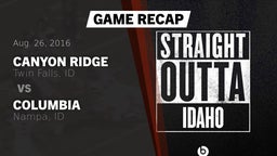 Recap: Canyon Ridge  vs. Columbia  2016