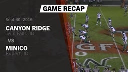 Recap: Canyon Ridge  vs. Minico  2016
