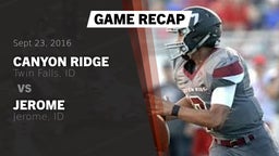 Recap: Canyon Ridge  vs. Jerome  2016