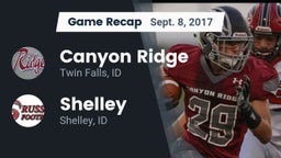 Recap: Canyon Ridge  vs. Shelley  2017