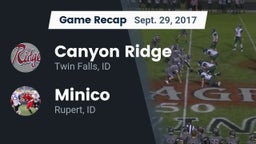 Recap: Canyon Ridge  vs. Minico  2017