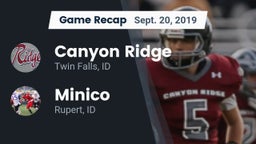 Recap: Canyon Ridge  vs. Minico  2019