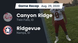 Recap: Canyon Ridge  vs. Ridgevue  2020