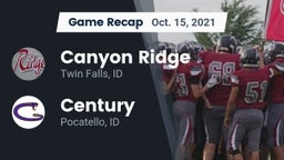 Recap: Canyon Ridge  vs. Century  2021