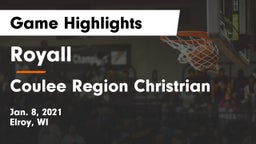 Royall  vs Coulee Region Christrian Game Highlights - Jan. 8, 2021