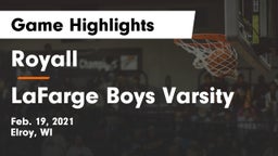 Royall  vs LaFarge Boys Varsity Game Highlights - Feb. 19, 2021