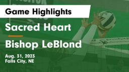 Sacred Heart  vs Bishop LeBlond  Game Highlights - Aug. 31, 2023