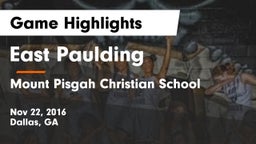 East Paulding  vs Mount Pisgah Christian School Game Highlights - Nov 22, 2016