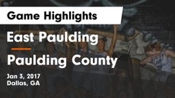 East Paulding  vs Paulding County  Game Highlights - Jan 3, 2017