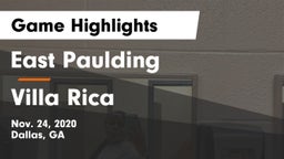 East Paulding  vs Villa Rica  Game Highlights - Nov. 24, 2020