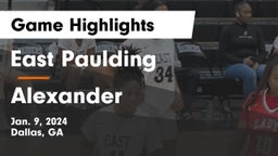 East Paulding  vs Alexander  Game Highlights - Jan. 9, 2024