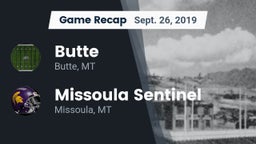 Recap: Butte  vs. Missoula Sentinel  2019