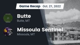 Recap: Butte  vs. Missoula Sentinel  2022