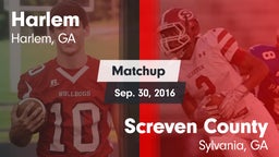 Matchup: Harlem  vs. Screven County  2016