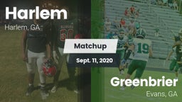 Matchup: Harlem  vs. Greenbrier  2020