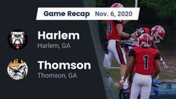 Recap: Harlem  vs. Thomson  2020