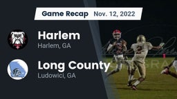 Recap: Harlem  vs. Long County  2022