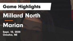 Millard North   vs Marian  Game Highlights - Sept. 10, 2020