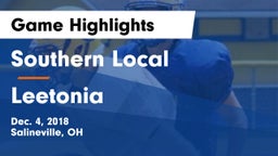 Southern Local  vs Leetonia  Game Highlights - Dec. 4, 2018