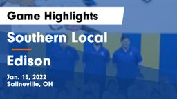 Southern Local  vs Edison  Game Highlights - Jan. 15, 2022