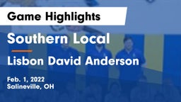 Southern Local  vs Lisbon David Anderson  Game Highlights - Feb. 1, 2022