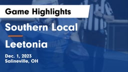 Southern Local  vs Leetonia  Game Highlights - Dec. 1, 2023