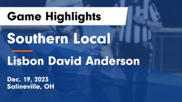 Southern Local  vs Lisbon David Anderson  Game Highlights - Dec. 19, 2023
