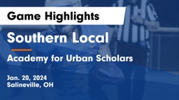 Southern Local  vs Academy for Urban Scholars Game Highlights - Jan. 20, 2024