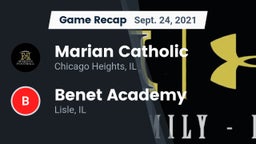 Recap: Marian Catholic  vs. Benet Academy  2021