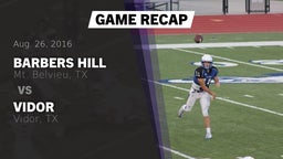 Recap: Barbers Hill  vs. Vidor  2016