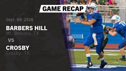 Recap: Barbers Hill  vs. Crosby  2016