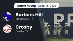 Recap: Barbers Hill  vs. Crosby  2022