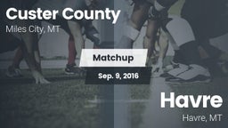 Matchup: Custer County High vs. Havre  2016