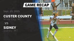 Recap: Custer County  vs. Sidney  2015