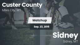Matchup: Custer County High vs. Sidney  2016