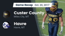 Recap: Custer County  vs. Havre  2017