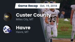 Recap: Custer County  vs. Havre  2018