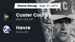 Recap: Custer County  vs. Havre  2019