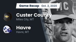 Recap: Custer County  vs. Havre  2020