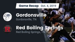 Recap: Gordonsville  vs. Red Boiling Springs  2019