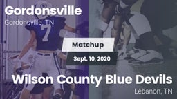 Matchup: Gordonsville High vs. Wilson County Blue Devils 2020