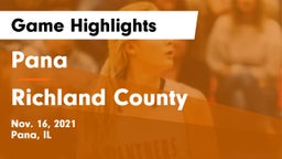 Pana  vs Richland County  Game Highlights - Nov. 16, 2021