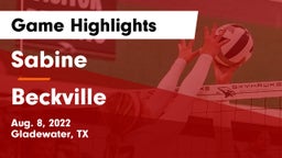 Sabine  vs Beckville  Game Highlights - Aug. 8, 2022